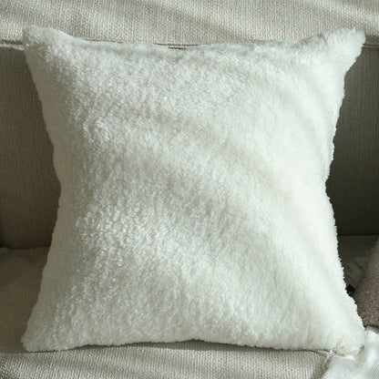18"x18" Teddy Faux Fluffy Solid Color Full Set of Throw Pillow (with pillow cover with nature-inspired artwork - product view 24
