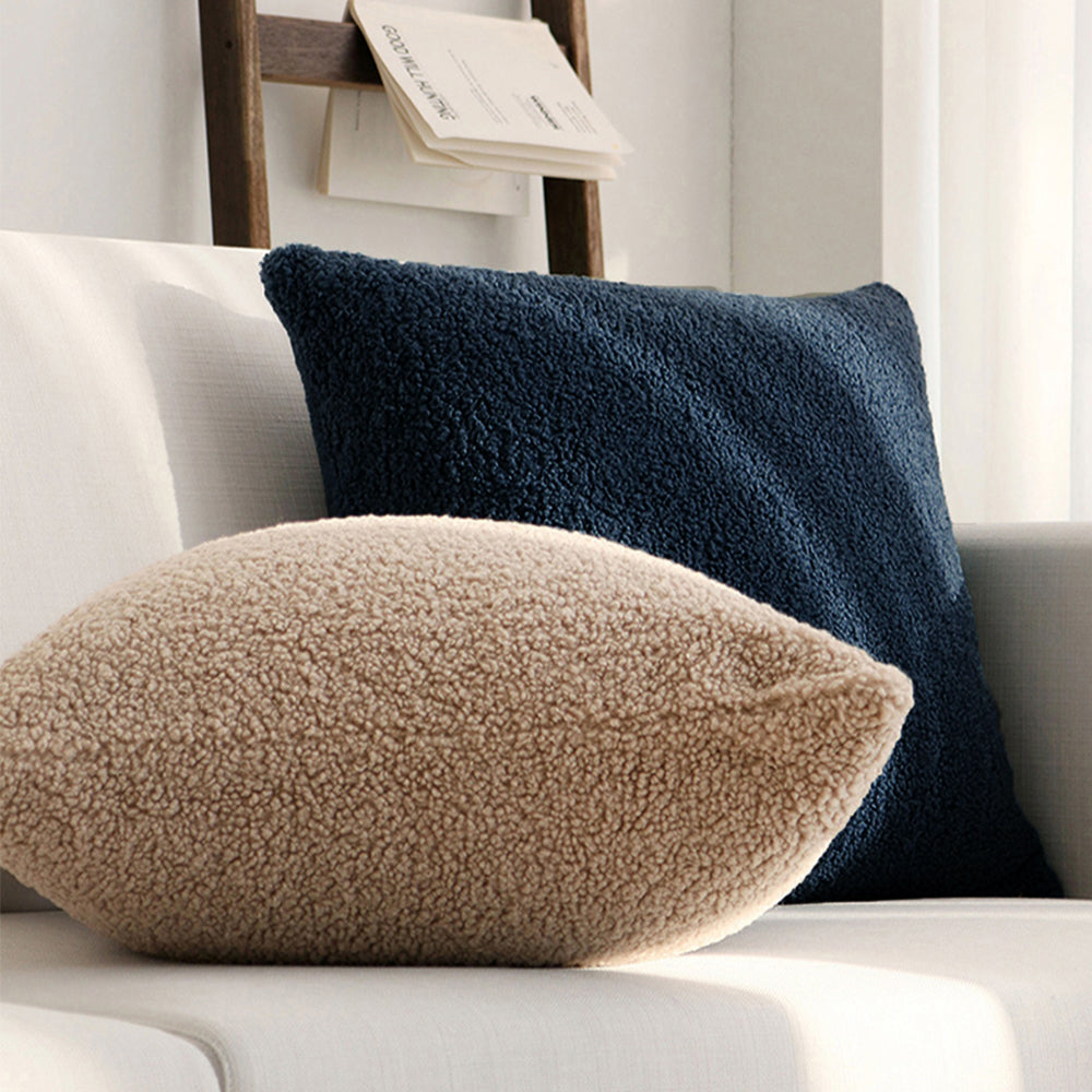 18"x18" Teddy Faux Fluffy Solid Color Full Set of Throw Pillow (with pillow cover with nature-inspired artwork - product view 6