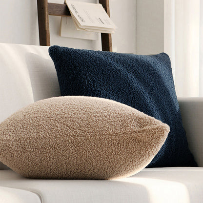 18"x18" Teddy Faux Fluffy Solid Color Full Set of Throw Pillow (with pillow cover with nature-inspired artwork - product view 6