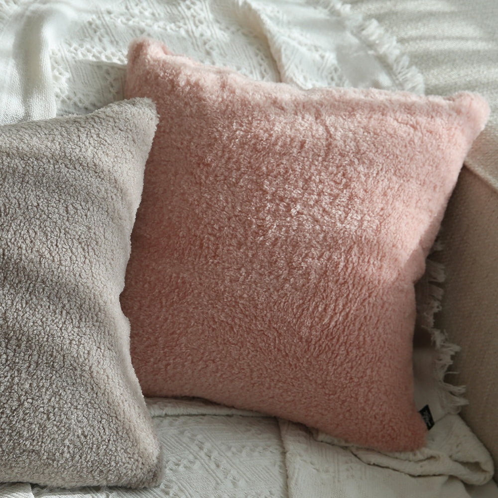 18"x18" Teddy Faux Fluffy Solid Color Full Set of Throw Pillow (with pillow cover with nature-inspired artwork - product view 28