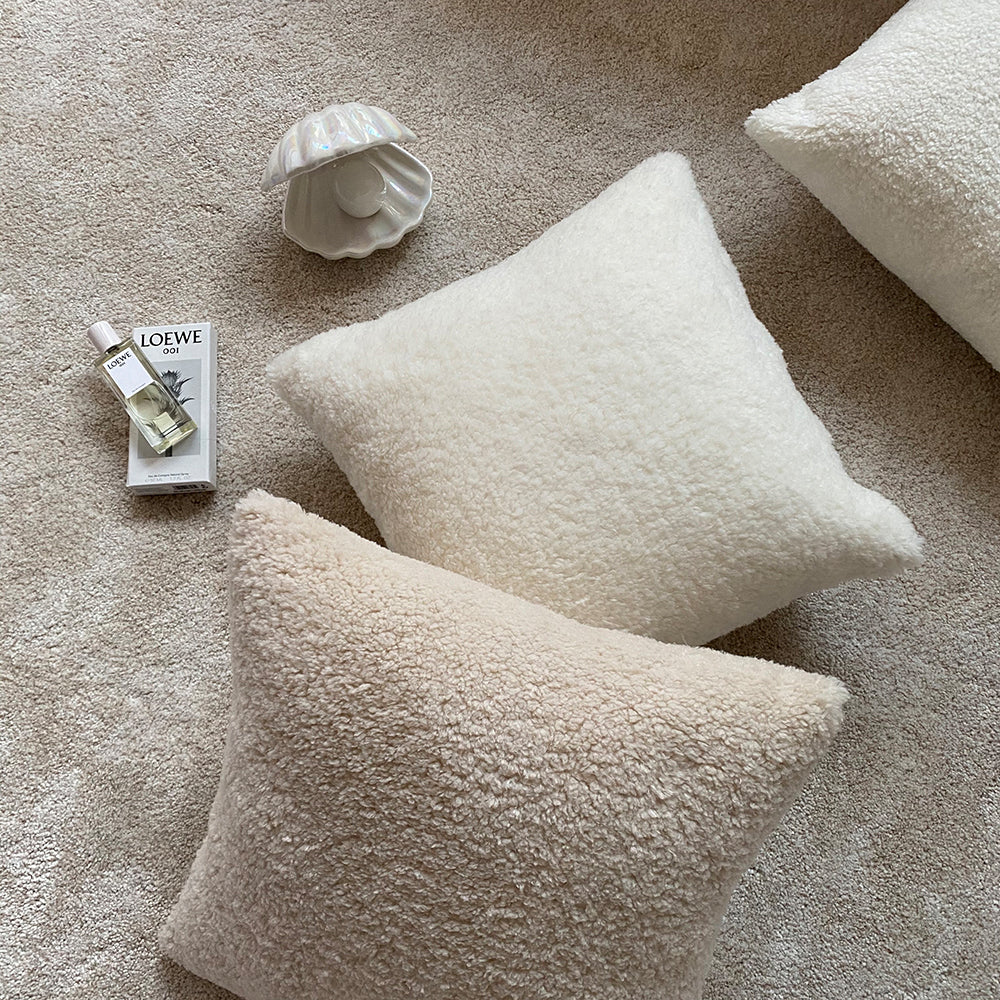 18"x18" Teddy Faux Fluffy Solid Color Full Set of Throw Pillow (with pillow cover with nature-inspired artwork - product view 16