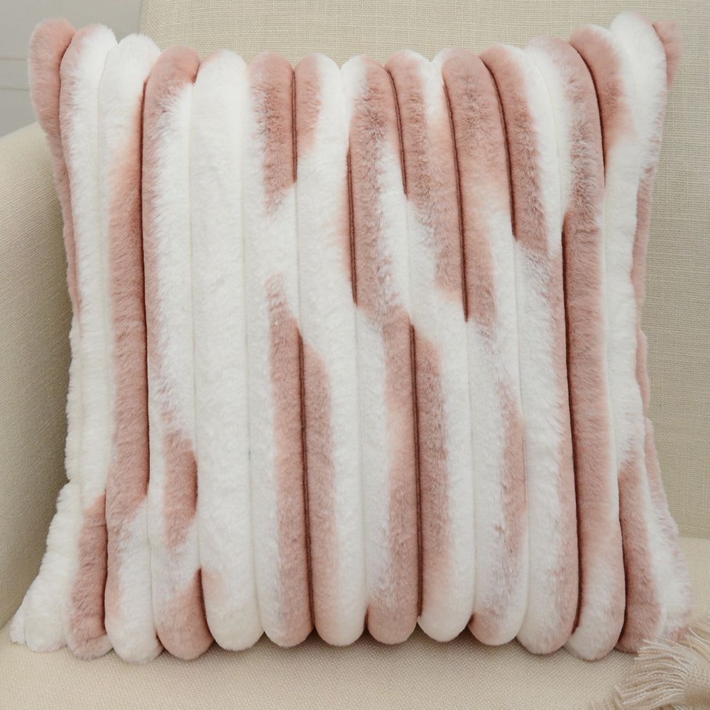 18"x18" Ribbed Ombre Faux Fur Pillow 5 Colors – Ultra pillow cover with nature-inspired artwork - product view 3