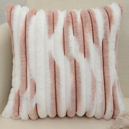 18"x18" Ribbed Ombre Faux Fur Pillow 5 Colors – Ultra pillow cover with nature-inspired artwork - product view 3