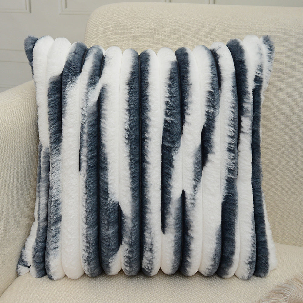 18"x18" Ribbed Ombre Faux Fur Pillow 5 Colors – Ultra pillow cover with nature-inspired artwork - product view 4