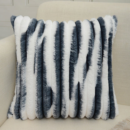 18"x18" Ribbed Ombre Faux Fur Pillow 5 Colors – Ultra pillow cover with nature-inspired artwork - product view 4