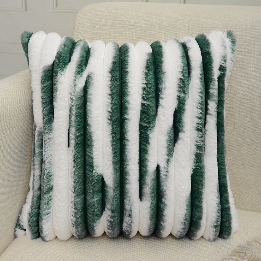 18"x18" Ribbed Ombre Faux Fur Pillow 5 Colors – Ultra pillow cover with nature-inspired artwork - product view 6