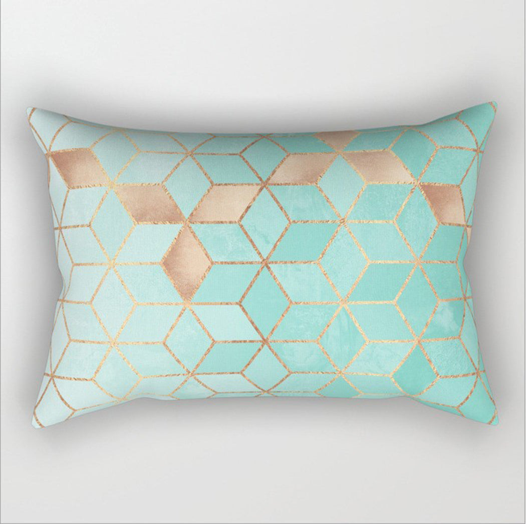 12"x20" Modern Geometric Lumbar Throw Pillow 12 Designs Chic Abstract wall art with nature-inspired artwork - product view 12