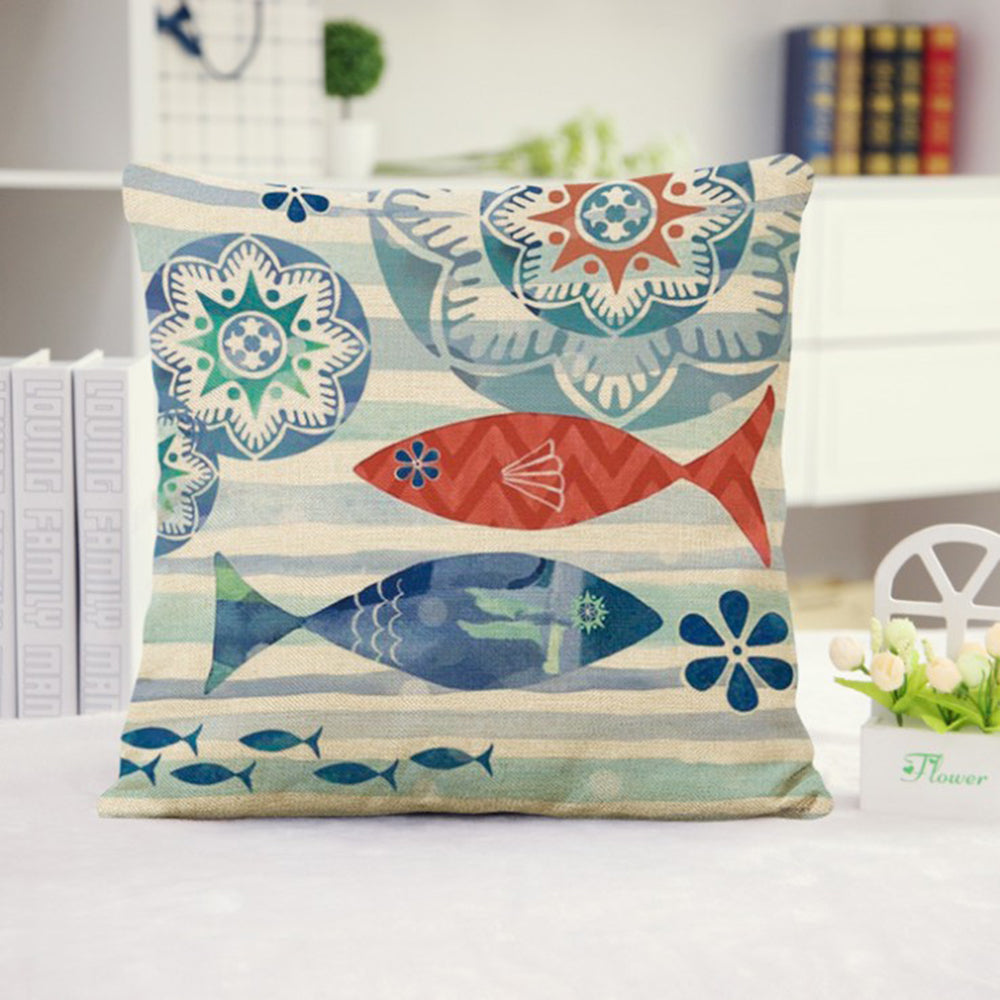 18''x18'' Coastal Print Throw Pillow wall art with nature-inspired artwork - product view 4