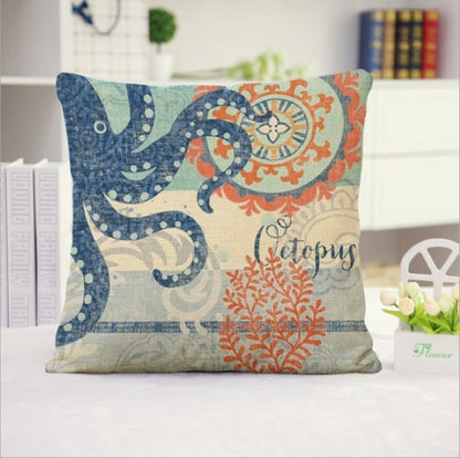 18''x18'' Coastal Print Throw Pillow wall art with nature-inspired artwork - product view 5