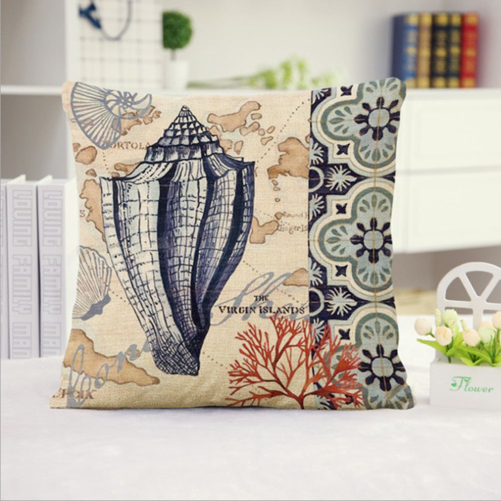 18''x18'' Coastal Print Throw Pillow wall art with nature-inspired artwork - product view 20