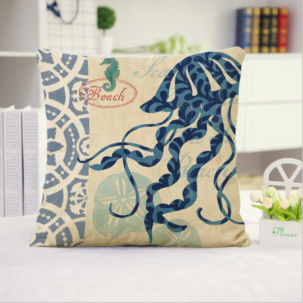 18''x18'' Coastal Print Throw Pillow wall art with nature-inspired artwork - product view 19