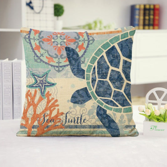18''x18'' Coastal Print Throw Pillow wall art with nature-inspired artwork