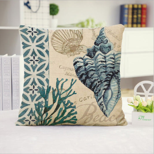 18''x18'' Coastal Print Throw Pillow wall art with nature-inspired artwork - product view 2