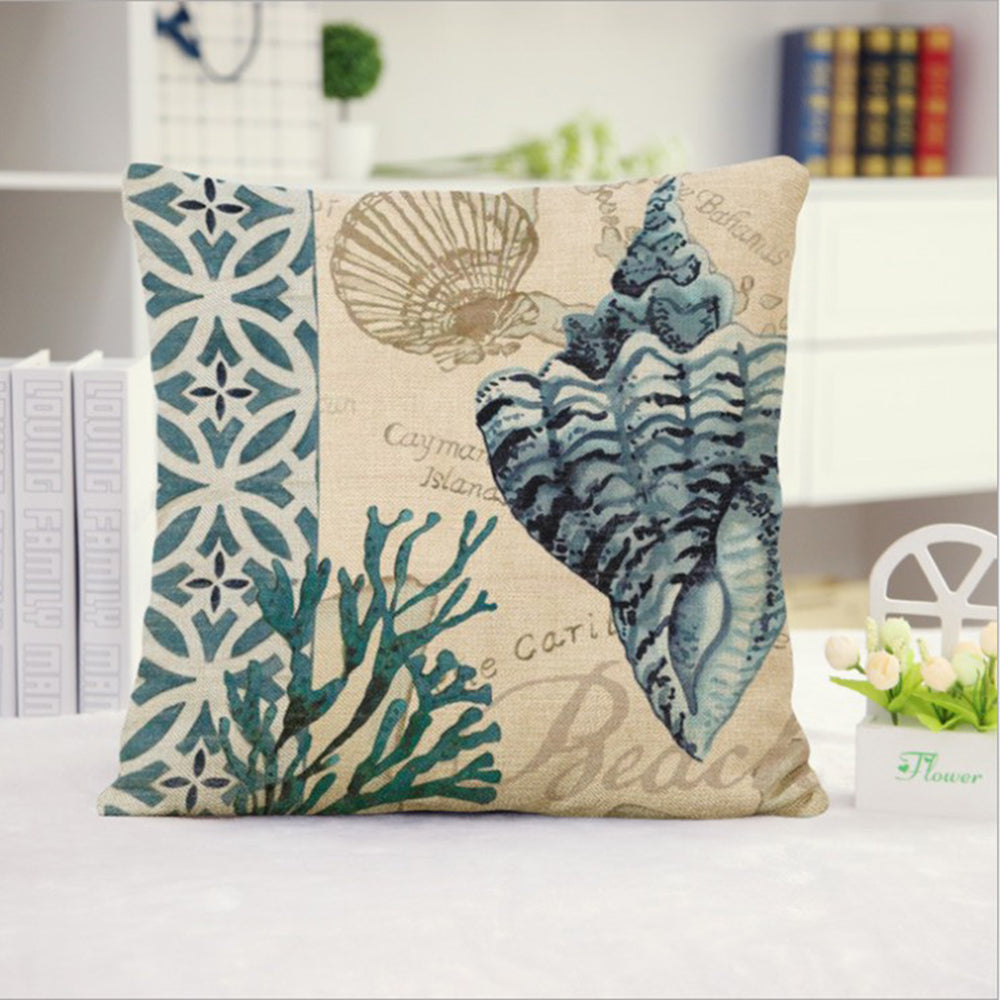 18''x18'' Coastal Print Throw Pillow wall art with nature-inspired artwork - product view 18
