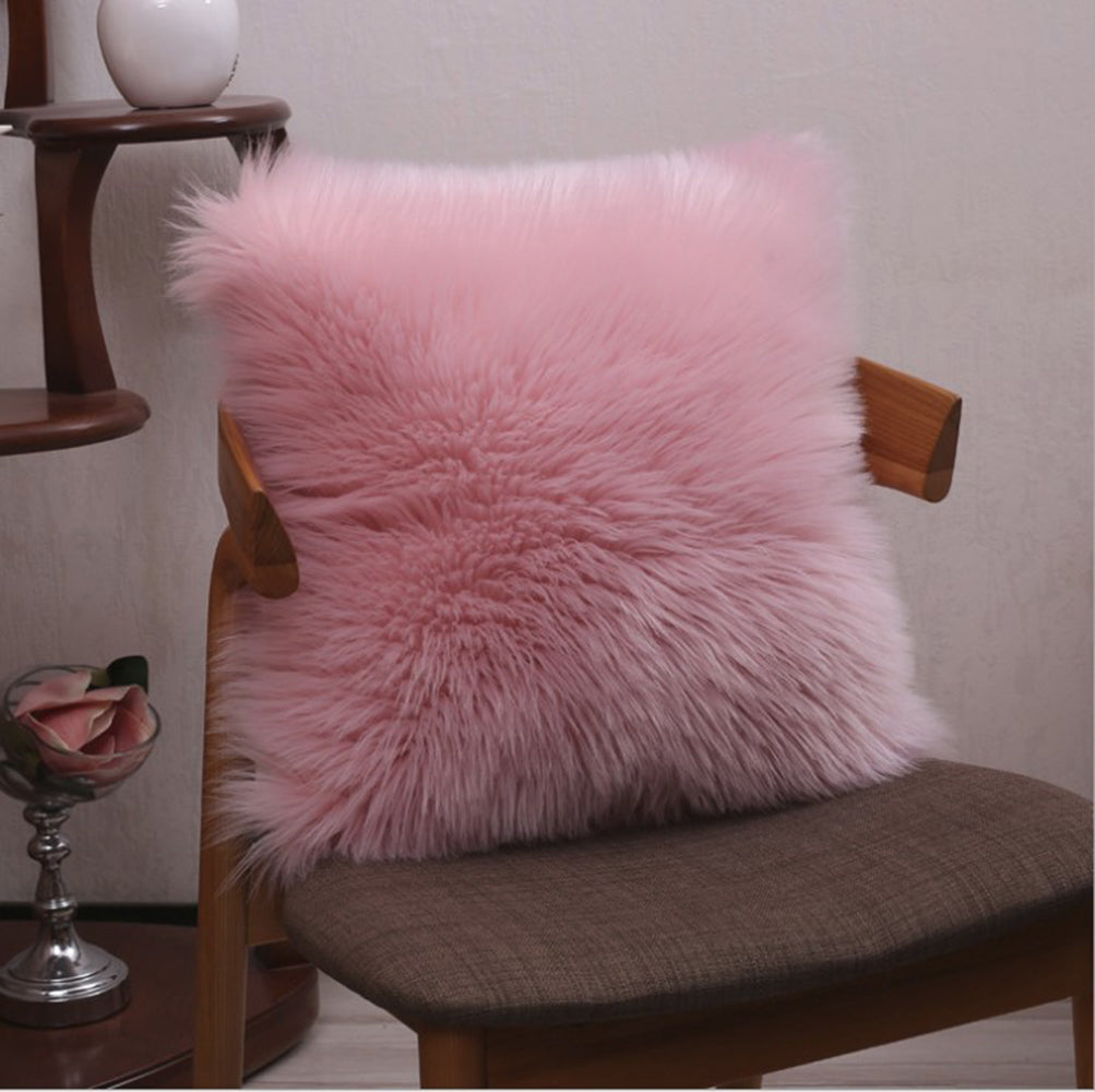 Throw with 450g Insert, Purple, Faux Fur, 16, Decorative Cushion – pillow cover with nature-inspired artwork - product view 3
