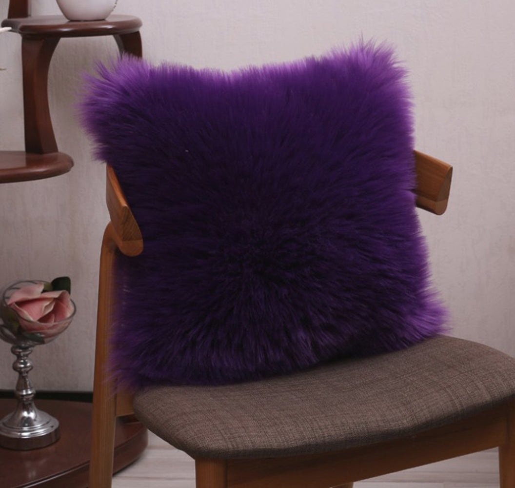 Throw with 450g Insert, Purple, Faux Fur, 16, Decorative Cushion – pillow cover with nature-inspired artwork - product view 2