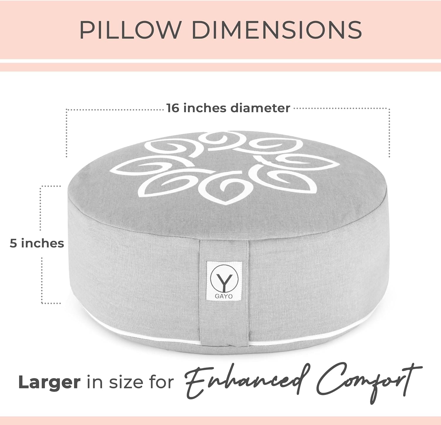Premium Buckwheat Meditation Cushion yoga meditation pillow with nature-inspired artwork - product view 4