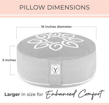 Premium Buckwheat Meditation Cushion yoga meditation pillow with nature-inspired artwork - product view 4