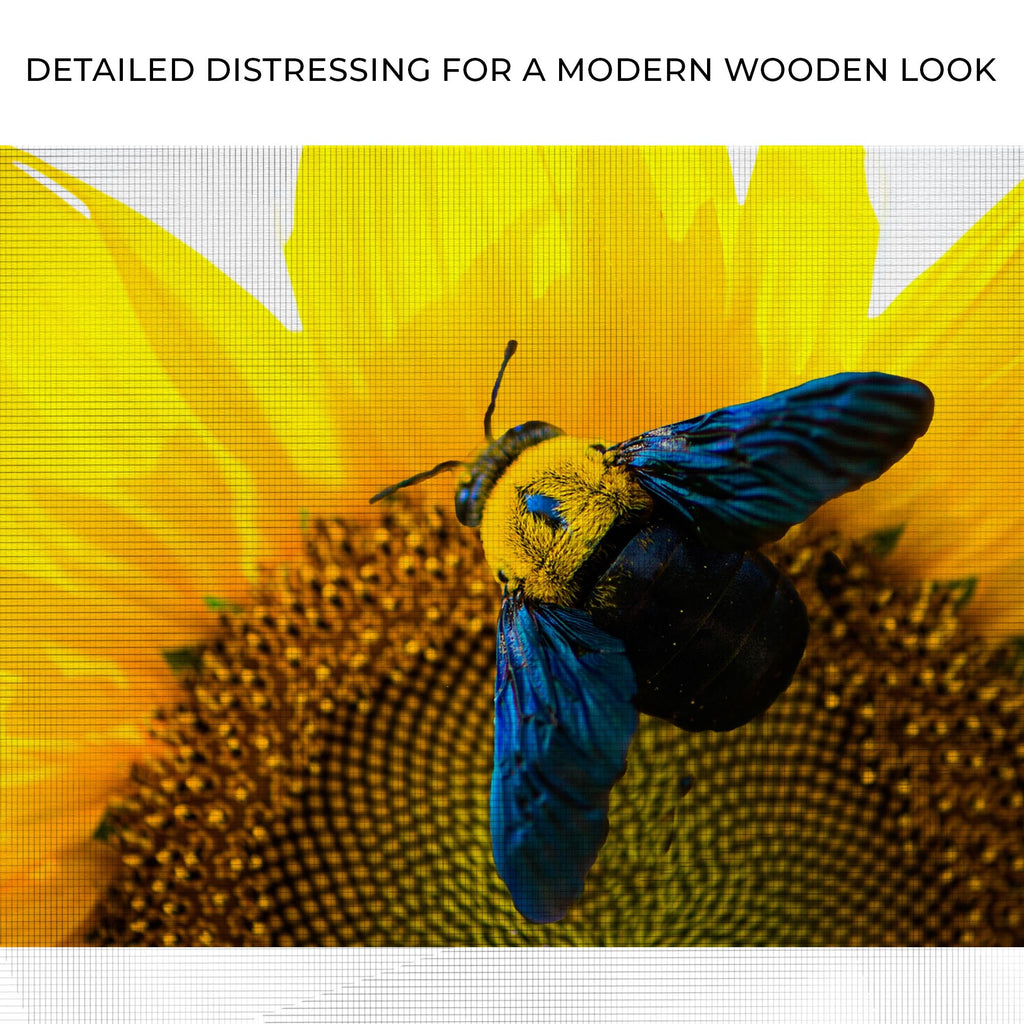 Bee Hoverfly Above a Sunflower Canvas wall art with nature-inspired artwork - product view 4