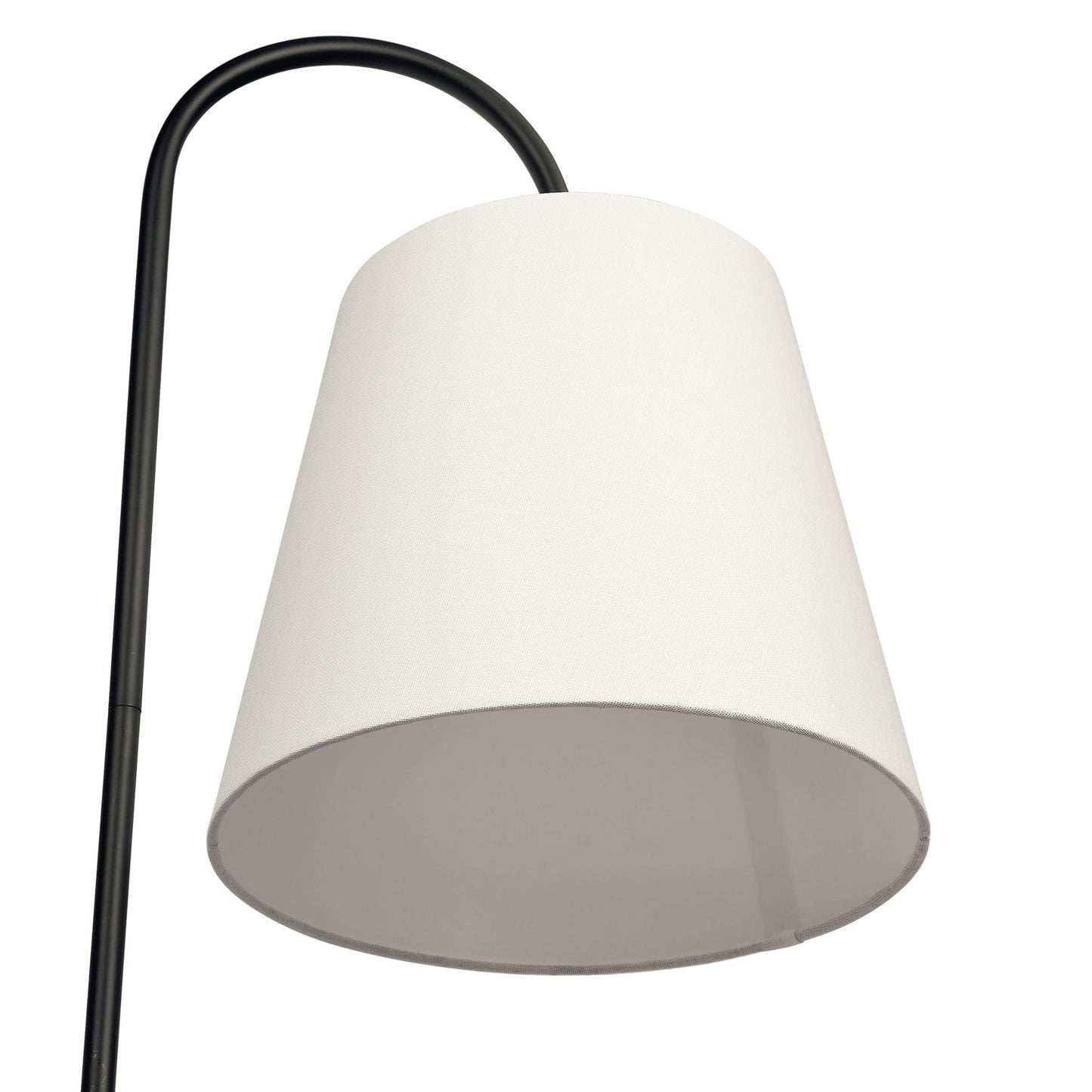 Black and White Floor Lamp With Wooded Table Base