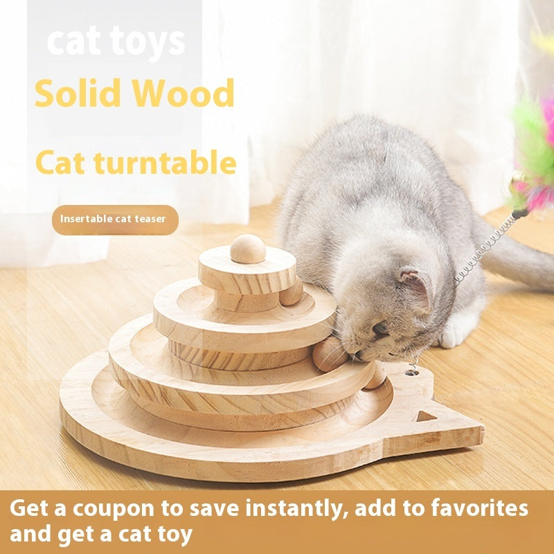 Toy Solid Wood Turntable Self uncategorized / needs cleanup with nature-inspired artwork - product view 3