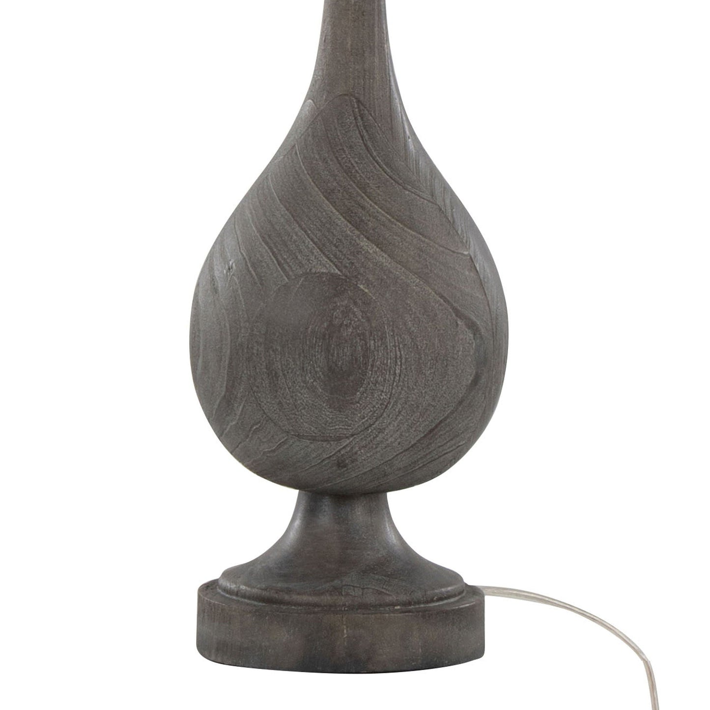 Gray or Dark Gray Rustic Farmhouse Faux Wood Table Lamps - Set of 2