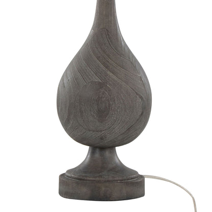 Gray or Dark Gray Rustic Farmhouse Faux Wood Table Lamps - Set of 2