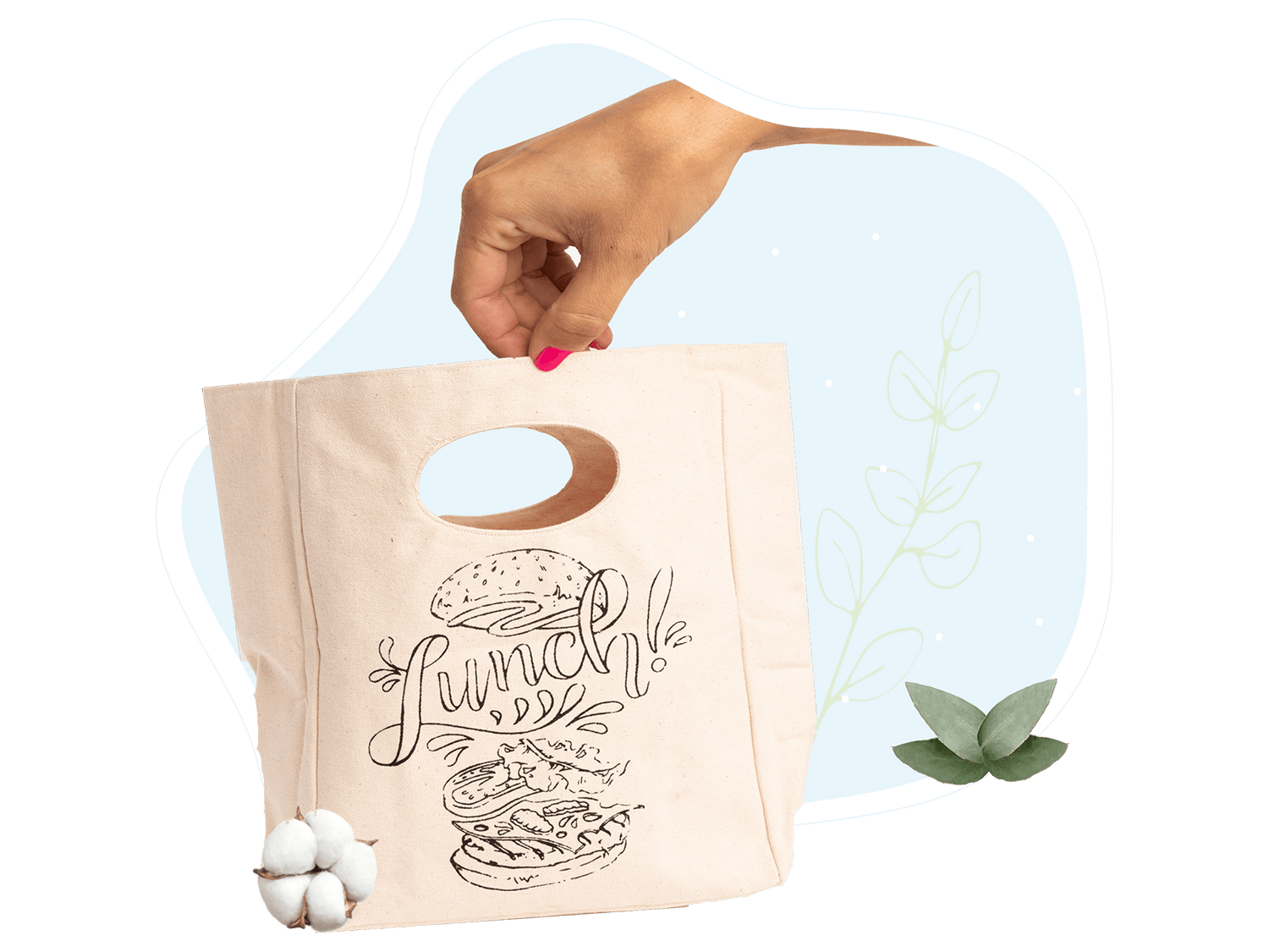 Canvas Lunch Bag wall art with nature-inspired artwork - product view 5