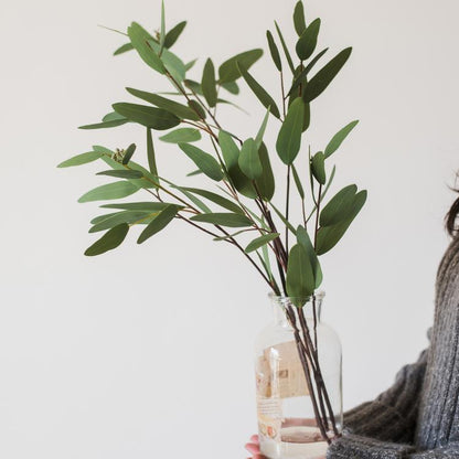 Artificial Green Eucalyptus Stem, Three Leaf Shapes