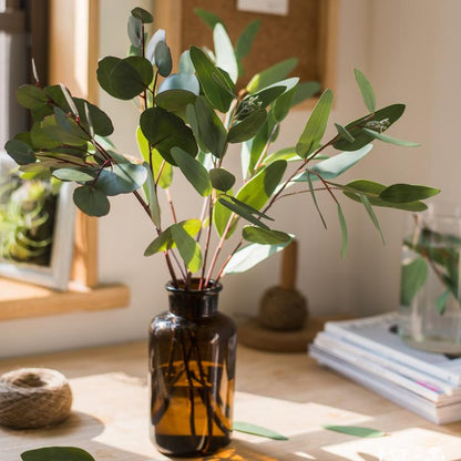 Artificial Green Eucalyptus Stem, Three Leaf Shapes