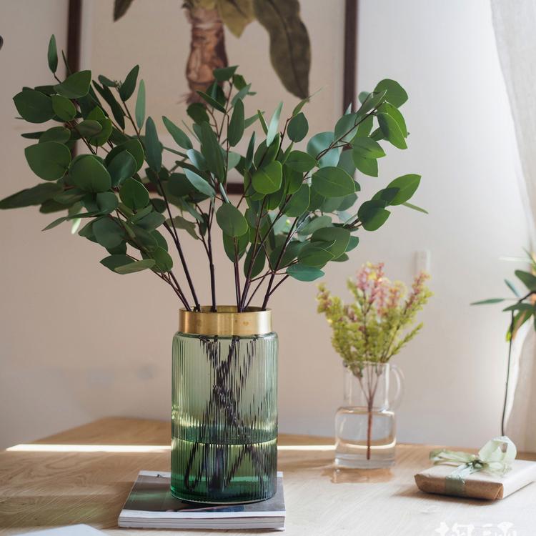 Artificial Green Eucalyptus Stem, Three Leaf Shapes