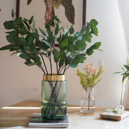 Artificial Green Eucalyptus Stem, Three Leaf Shapes