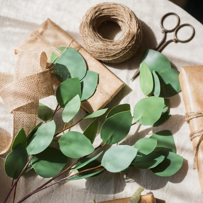 Artificial Green Eucalyptus Stem, Three Leaf Shapes