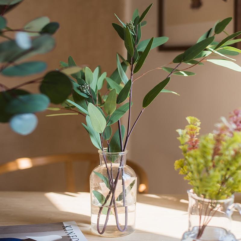 Artificial Green Eucalyptus Stem, Three Leaf Shapes