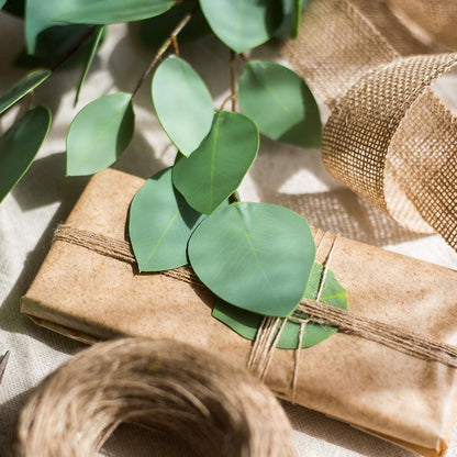 Artificial Green Eucalyptus Stem, Three Leaf Shapes