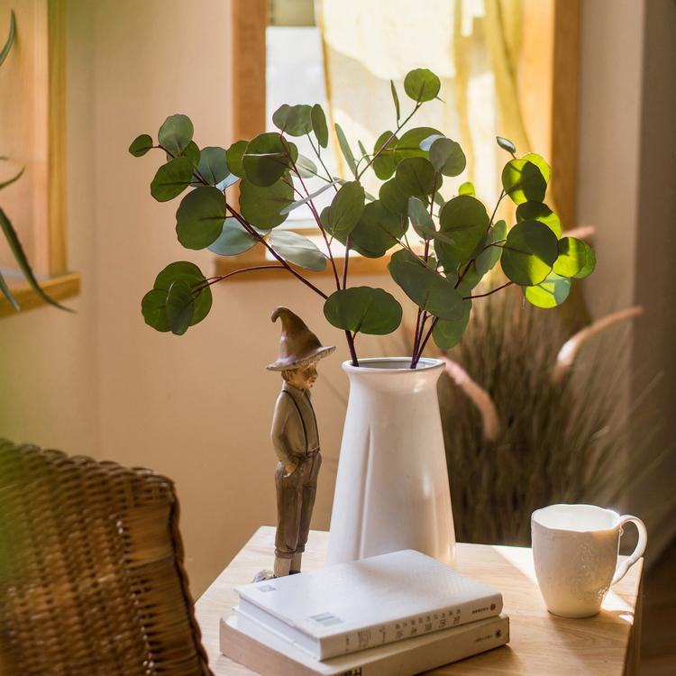 Artificial Green Eucalyptus Stem, Three Leaf Shapes