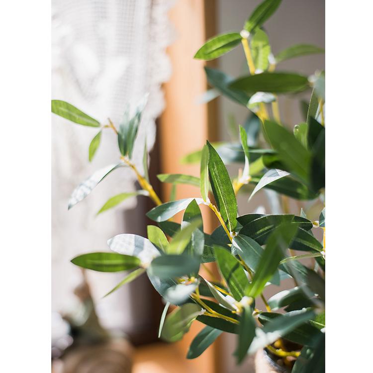 Artificial Green Olive Leaf Stem