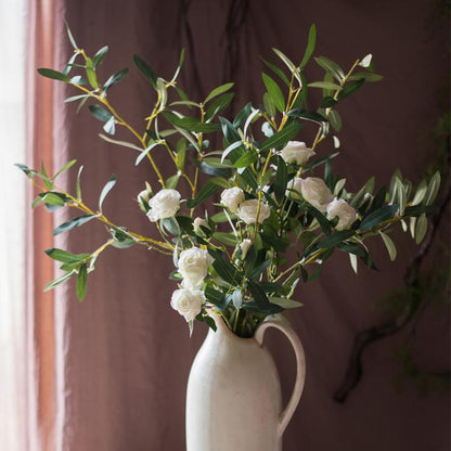 Artificial Green Olive Leaf Stem