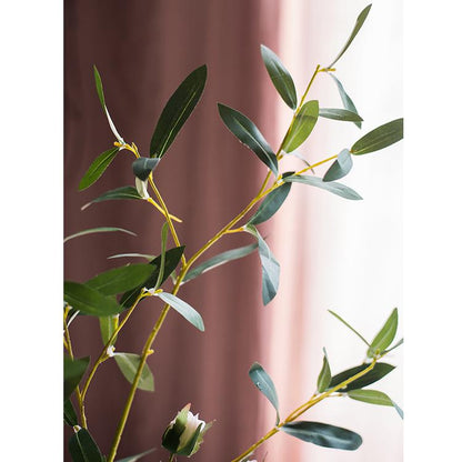 Artificial Green Olive Leaf Stem