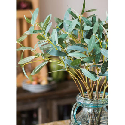 Artificial Green Olive Leaf Stem
