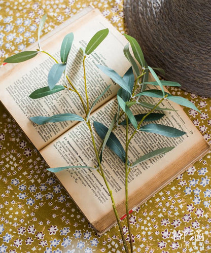 Artificial Green Olive Leaf Stem