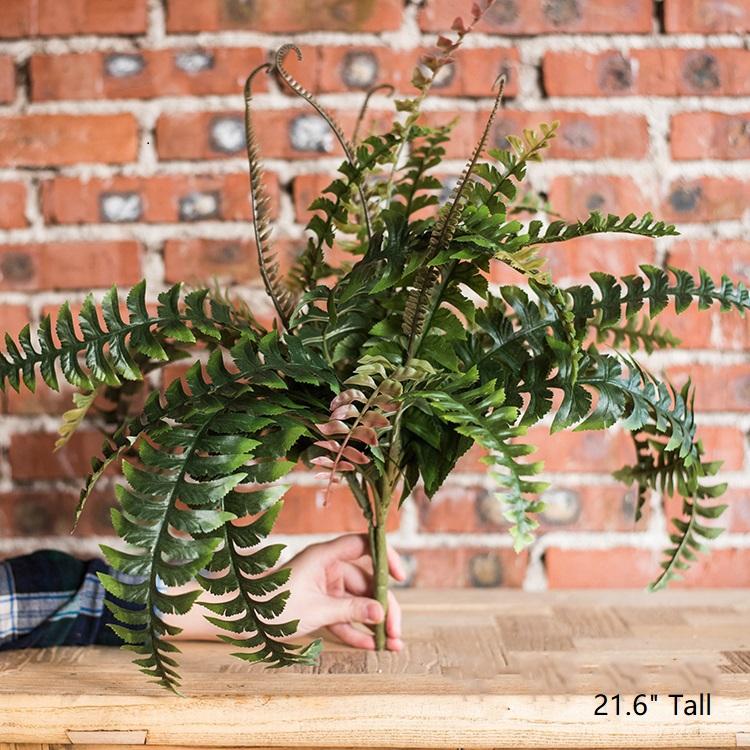 Artificial Big Rock Fern Stem, 21.7 Inches
