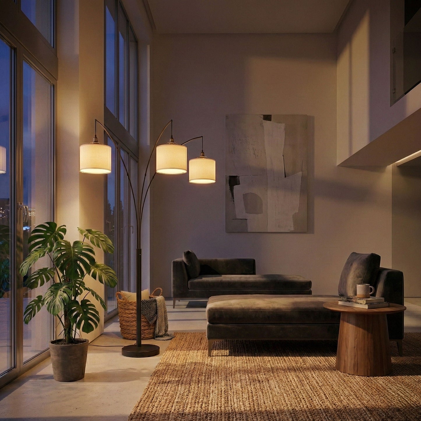 3 Arm Arc Oil-Rubbed Bronze Floor Lamp