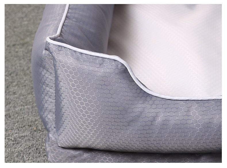 Cozy Bolster Dog Bed with Removable Cushion uncategorized / needs cleanup with nature-inspired artwork - product view 3