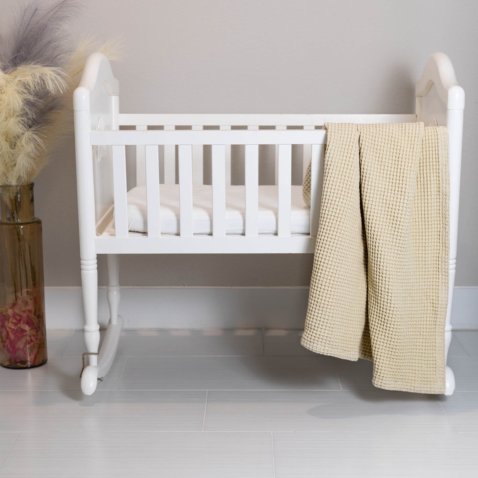 Waffle Baby Blanket home decor with nature-inspired artwork - product view 5