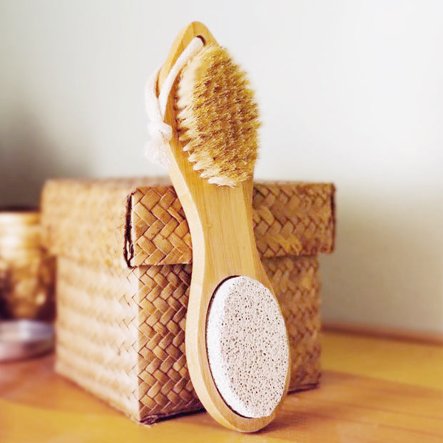 Bamboo Exfoliating Foot Pedicure Tool uncategorized / needs cleanup with nature-inspired artwork - product view 3