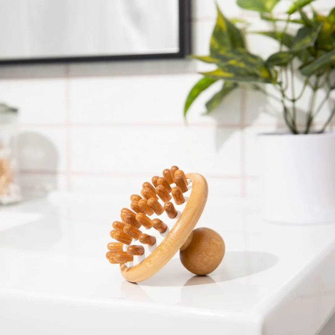 Bamboo Stimulating Scalp Massager uncategorized / needs cleanup with nature-inspired artwork - product view 3