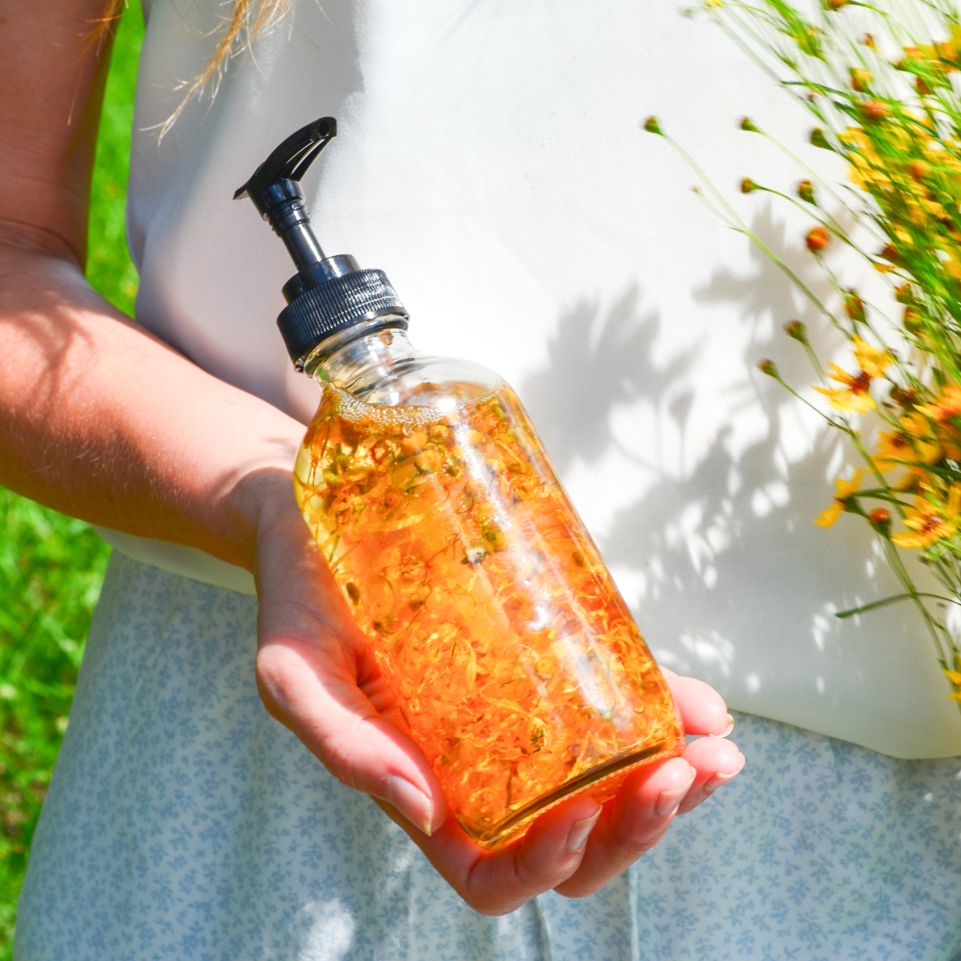 Bare Flower Natural Fragrance Free Body Oil health & beauty with nature-inspired artwork - product view 3