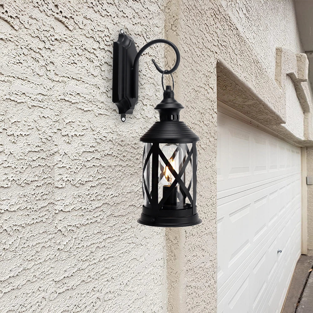 10''tall Battery Powered Metal Lamp with Hook (black) battery operated lamps with nature-inspired artwork - product view 3