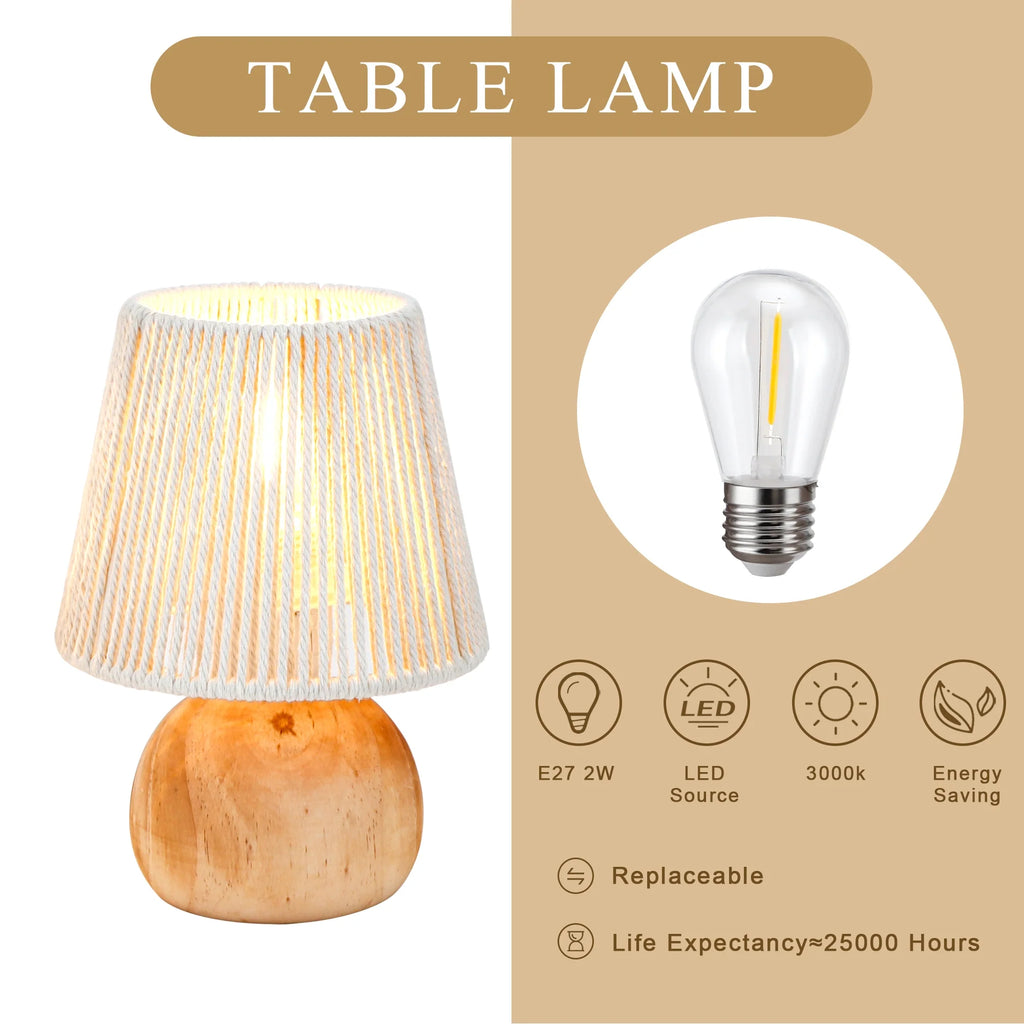Set of 2 Woven Cotton Rope Table Lamp uncategorized / needs cleanup with nature-inspired artwork - product view 5